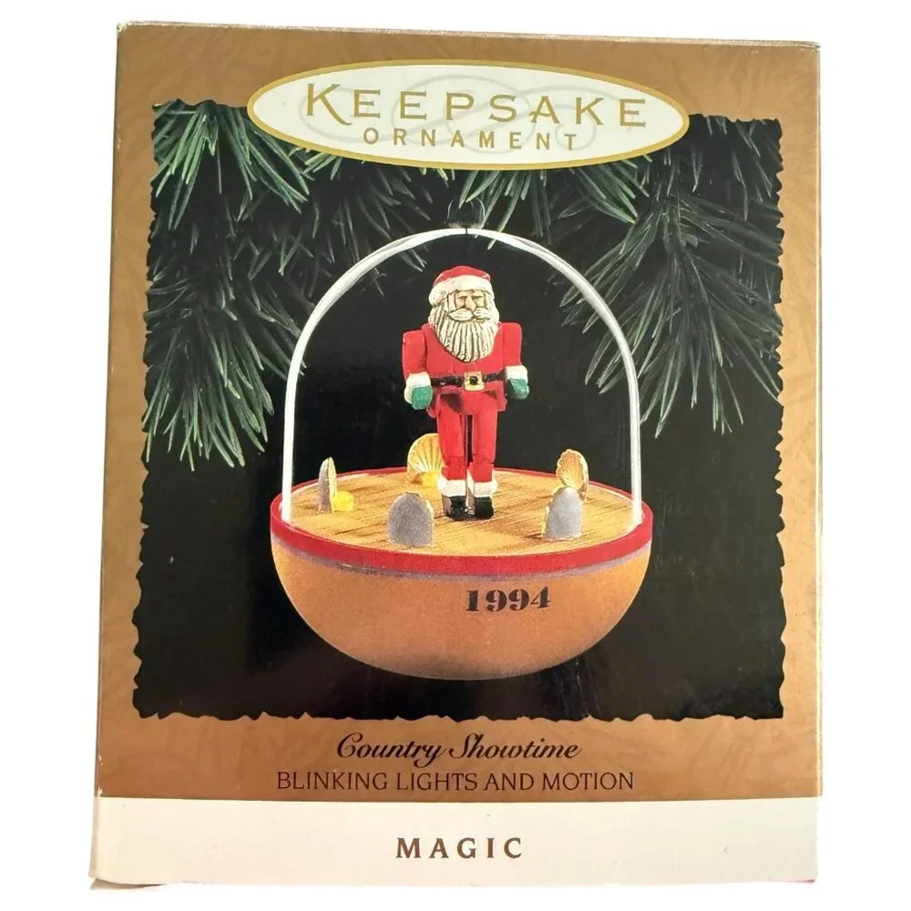 1994 Hallmark Keepsake Ornament Country Showtime Santa Magic With Light & Motion
